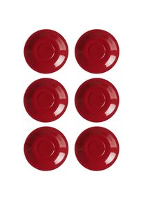 Ritzenhoff & Breker Untertasse RITZENHOFF & BREKER "Jumbountertassen Doppio &oslash; 17 cm 6er Set", rot, Speiseteller, Untertasse