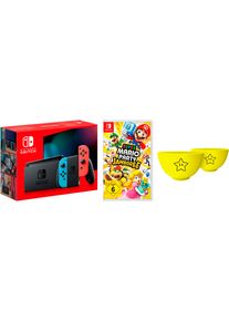 NINTENDO SWITCH Konsolen-Set "Switch + Super Mario Party Jamboree", bunt (neonrot, neonblau), B:23,1cm H:10,2cm T:1,39cm, Spielekonsolen, Switch inkl. Mario Party Jamboree und exklusives M&uuml;slischalen-Set, Konsolen-Set