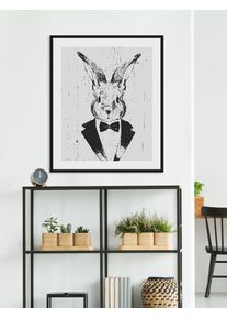 Bild queence "Iida", schwarz (farbe rahmen: schwarz, farbe bild(er): schwarz, wei&szlig;), B:30cm H:40cm, Acrylglas, Holz, Papier, Bilder, Bild, HD Premium Poster-Druck inkl. Holzrahmen