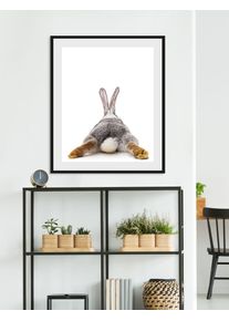 Bild queence "Bunny Tail", braun (farbe rahmen: schwarz, farbe bild(er): braun, grau), B:30cm H:40cm, Acrylglas, Holz, Papier, Bilder, Bild, HD Premium Poster-Druck inkl. Holzrahmen