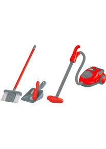 Kinder-Haushaltsset Happy People "Staubsauger und Putz-Set", rot (rot, grau), Spielzeug-Haushaltsger&auml;te, Kinder, Kunststoff, Kinder-Haushaltsset, mit Licht- und Soundeffekt