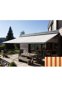 Kassettenmarkise Wismar "Classic S-Compact", beige (beige, rot), B:550cm, Polyacryl, Markisen, Kassettenmarkise, Breite: 550 cm, Ausfall: 250 cm