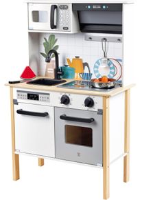 Spielk&uuml;che HAPE "Moderne Smart-Home-K&uuml;che", bunt, Spielk&uuml;chen, KinderB:60cm H:91,8cm T:30cm, Holz, Kunststoff, Metall, Spielk&uuml;che, mit Licht- & Soundeffekt, B:60cm H:91,8cm T:30cm