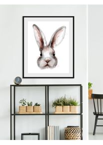Bild queence "Aada", braun (farbe rahmen: schwarz, farbe bild(er): braun), B:30cm H:40cm, Acrylglas, Holz, Papier, Bilder, Bild, HD Premium Poster-Druck inkl. Holzrahmen