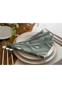 Stoffserviette Adam "Feathers" Gr. 1, blau (blaugrau), B:30cm L:30cm, Obermaterial: 100% Baumwolle, Servietten, Stoffserviette, GOTS organic,zertifiziert durch CERES 0242Made in Germany