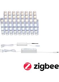 Paulmann LED-Streifen "MaxLED 500 Basisset Smart Home Zigbee", silber (silberfarben), Dioden 180 Stk. Flammen 1 Stk., Gesamtl&auml;nge 3m, Lichterketten, 3m, Tunable White, beschichtet, LED-Streifen