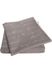 Stoffserviette Adam "Scribble", lila (natur, lila), B:30cm L:30cm, Obermaterial: 73% Leinen, 27% Baumwolle, Servietten, Stoffserviette, aus Bio-Baumwolle,Made in Germany