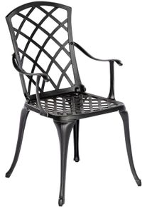 Gartenstuhl Merxx "Rhodos", grau (graphit), B:52cm H:89cm T:57cm, Aluminium, St&uuml;hle, Gartenstuhl, Aluminiumguss