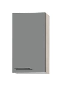 Optifit, H&auml;ngeschrank &raquo;Bern&laquo; Breite 40 cm, 70 cm hoch, mit 1 T&uuml;r, mit Metallgriff, basaltgrau/akaziefarben, akaziefarben - B/H/T: 40 cm x 70,4 cm x 