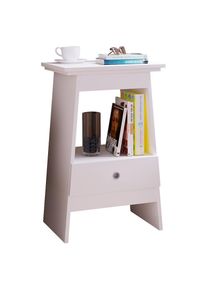 Vcm, Nachttisch &raquo;Holz Beistelltisch Nachttisch Schublade Spidali&laquo;, Wei&szlig;, Wei&szlig;