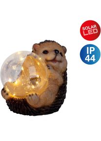 N&auml;ve n&auml;ve, LED Solarleuchte &raquo;Igel&laquo; 1 Stk. Warmwei&szlig; s&uuml;&szlig;er Igel mit beleuchteter Kugel in braun/beige, warmwei&szlig;es Licht, braun,