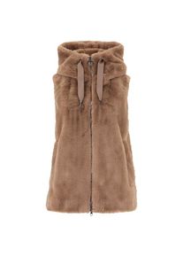 Betty Barclay, Damen, Fellimitatweste &raquo;Pl&uuml;schweste mit Kapuze&laquo;, Classic Bronze, 36, Classic Bronze, Passform: A-Linie