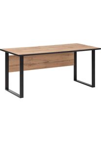 Schildmeyer, Schreibtisch &raquo;Serie 2000&laquo;, Eiche Landhaus Dekor + Schwarz + Eiche Landhaus Dekor, Eiche Landhaus Dekor + Schwarz + Eiche Landhaus Dekor