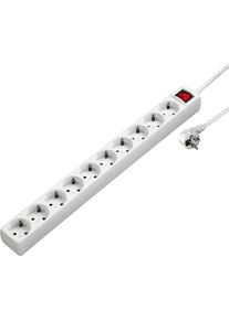 Hama, Steckdosenleiste &raquo;Mehrfachstecker, 10-fach, mit Schalter, 3,0m, wei&szlig;&laquo; 10-fach (Ein- / Ausschalter Schalterbeleuchtung Kabell&auml;nge 3 m), wei&szlig;, 