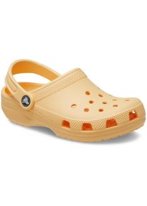 Crocs, Damen, Clog &raquo;Classic K&laquo; Sommerschuh, Hausschuh, Badeschuh mit schwenkbarem Fersenriemchen, goldgelb, 34, Clog mit sommerlicher Lochung, sch&ouml;n 