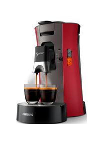 Philips Senseo, Kaffeepadmaschine &raquo;Select ECO CSA240/20, mit drei Kaffee-Einstellungen&laquo; aus 21% rec. Plastik, Memo-Funktion, dunkelrot/grau,