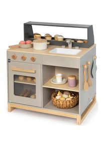 Musterkind , Spielk&uuml;che &raquo;Prunus, warmgrau/natur&laquo; FSC - sch&uuml;tzt Wald, warmgrau/natur, Holz,