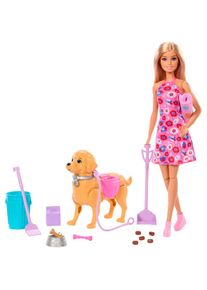 Barbie, Anziehpuppe &raquo; Hundespaziergang Spielset&laquo; mit Puppe, bunt,