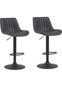 Hela, Barhocker &raquo;SABINE&laquo; Set, drehbar, h&ouml;henverstellbar mit Gasdruckfeder, Vintage-Optik, Vintage Anthrazit, 100% Polyester, B/H/T: 46 cm x 86 cm x 54