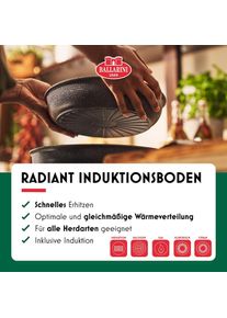 Ballarini, Pfannen-Set &raquo;Bratpfanne Torre&laquo; Aluminium Set, 1 abnehmbarer Griff, 1 Bratpfanne, 2 Stk. tlg. Abnehmbarer Griff, Keramikbeschichtung, Made 