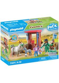 Playmobil , Konstruktions-Spielset &raquo;Tierarzteinsatz bei den Eseln (71471), Country&laquo; teilweise aus recyceltem Material; Made in Europe, bunt, 
