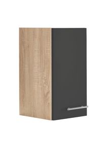Optifit, H&auml;ngeschrank &raquo;Kalmar&laquo;, Breite 30 cm, anthrazit, Eiche-hell s&auml;gerau - B/H/T: 30 cm x 58 cm x 35 cm, anthrazit