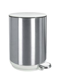 Kleine Wolke, Kosmetikeimer &raquo;Colonna&laquo;, silberfarben, wei&szlig;, Acrylnitril-Butadien-Styrol (ABS), Edelstahl,
