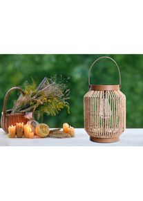 N&auml;ve n&auml;ve, LED Solarleuchte &raquo;Korbinian&laquo; 1 Stk. Warmwei&szlig; Schnurbespannung, inkl. Lichtbulb mit LED, warmwei&szlig;es Licht, H: 30cm, natur,