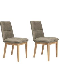 OTTO home, Esszimmerstuhl &raquo;Beluna Polsterstuhl Esszimmer Bestseller&laquo; (Set) 2 Stk.Gestell und Beine aus massiver Eiche modernes Landhaus, cappuccino + 