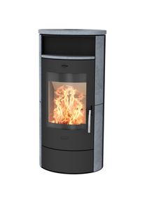 FIREPLACE, Kaminofen &raquo;Piacenza Speckstein&laquo; Warmhaltefach, selbstschlie&szlig;ende Feuerraumt&uuml;r A1, schwarz,