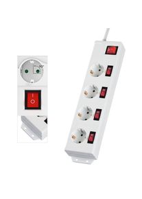 Hama, Steckdosenleiste &raquo;Steckdosenleiste 4 fach, einzelne Schalter, zum Aufh&auml;ngen, Wandmontage&laquo; 4-fach (Schalterbeleuchtung separate Ein- / 