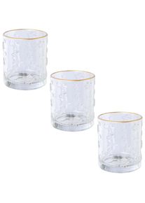 Creativ deco, Windlicht &raquo;Weihnachtsdeko&laquo; klares Glas mit Stern-Struktur, transparent, Glas, B/H/T: 8 cm, transparent