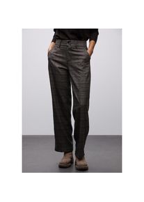 Street One, Damen, Stoffhose kariert, mit geradem Bein und Stretch, darkest brown, L&auml;nge 30, 40 - L&auml;nge 30, darkest brown, Karierte Straight Leg Hose 