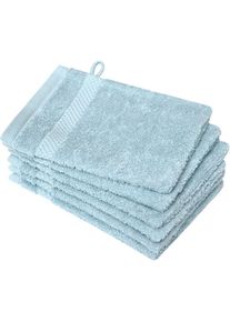 Dyckhoff, Waschhandschuh &raquo;Planet&laquo; 450 g/m&sup2;, aus reiner Baumwolle, trocknergeeignet, bleu, Walkfrottier,