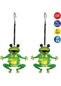 N&auml;ve n&auml;ve, LED Solarleuchte &raquo;2er Set Solar-Deko-H&auml;ngeleuchte "FROSCH"&laquo; 1 Stk. Warmwei&szlig; Inkl. D&auml;mmerungssensor, gr&uuml;n,