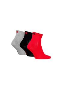 Puma, Damen, Kurzsocken &raquo;Socken Quarter Plain 3P 3er Pack&laquo;, Schwarz/Grau/Rot, 39-42, Schwarz/Grau/Rot, Puma Unisex Quartersocken