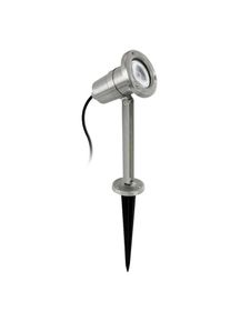 Eglo, LED Pollerleuchte &raquo;NEMA Erdspie&szlig;, Strahler, Au&szlig;enbeleuchtung, silber, GU10, IP54&laquo; GU10 Warmwei&szlig; Bodenspie&szlig;, Leuchtenspot verstellbar, Garten, 