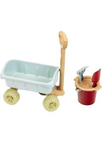 klein, Bollerwagen &raquo;Little Foot, Spiel-Bollerwagen mit Eimerset, aus Recyclingkunststoff&laquo; Made in Germany, blau/beige, blau/beige