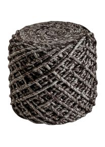 Obsession, Sitzhocker &raquo;Hocker My Royal Pouf&laquo; 1 Stk. tlg. rund, &Oslash; 40 cm, H&ouml;he 40 cm, handgearbeitet, Wohnzimmer & Schlafzimmer, coffee, Bezug: 50% 