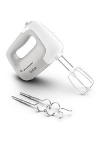 Tefal, Handmixer &raquo;Prep'Mix&laquo; 450 W 5 Geschwindigkeiten, 2 Schneebesen + 2 Knethaken aus Edelstahl, HT450B, wei&szlig;/hellgrau,