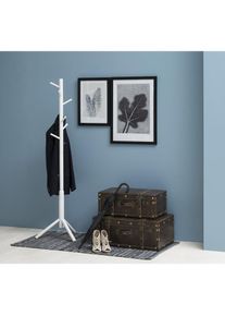 ACTONA GROUP, Kleiderst&auml;nder &raquo;Bremen&laquo; Garderobenst&auml;nder aus lackiertes Gummibaum mit asymmetrischen Details, Weiss, Massivholz, Weiss