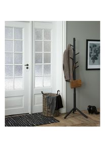 ACTONA GROUP, Kleiderst&auml;nder &raquo;Bremen&laquo; Garderobenst&auml;nder aus lackiertes Gummibaum mit asymmetrischen Details, Schwarz, Massivholz, Schwarz