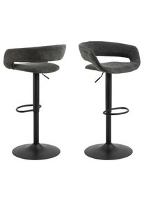 ACTONA GROUP, Barhocker &raquo;Grace&laquo; Set, 2 stk, 2 Stk. tlg. Barhocker, Apia sand, Trompete Gestell, mit drehfunktion, 2 stk, Dunkelgrau, B/H/T: 54,5 cm x 