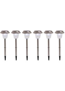 N&auml;ve n&auml;ve, LED Gartenleuchte &raquo;Gustav&laquo; 6 Stk. 6er-Set LED Au&szlig;enleuchte mit Erdspie&szlig;, silberfarben,