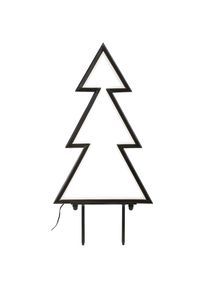 Bonetti, LED Baum &raquo;Tanne&laquo; Warmwei&szlig; aus Kunststoff und Metall, Weihnachtsdeko aussen, schwarz,