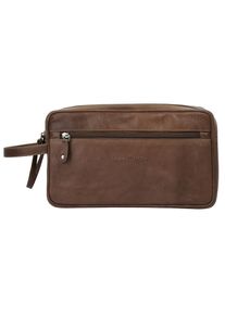 Bruno Banani, Damen, Kulturbeutel echt Leder, braun, braun, Breite 27 cm x H&ouml;he 16 cm x Tiefe 11 cm