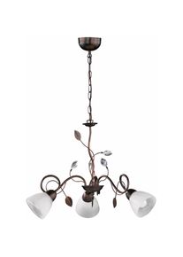 Trio Leuchten, Kronleuchter &raquo;Traditio&laquo; E14 H&auml;ngeleuchte, H&auml;ngelampe, Leuchtmittel tauschbar, rostbraun,