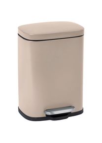 Wenko, Kosmetikeimer &raquo;Leno&laquo; 5 Liter, BxTxH: 21,5x29,5x19 cm, taupe/schwarz, Stahl,