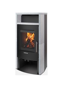 Justus, Kaminofen &raquo;Lara Speckstein&laquo; Aufstellort in deinem Zuhause, externe Verbrennungsluft, schwarz, Topplatte, WHF und Seitenverkleidung aus 