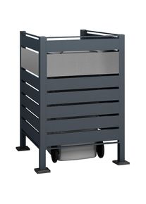 WESTMANN, M&uuml;lltonnenbox &raquo;Planum&laquo; M&uuml;lltonnenverkleidung & Sichtschutz, Anthrazit, Stahl,